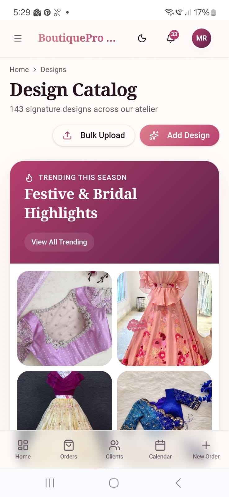 Boutique design catalog with trending festive and bridal designs